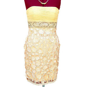 HP Vintage Sue Wong Nocturne Strapless Ruching Beaded Body Contour‎ Prom Dress